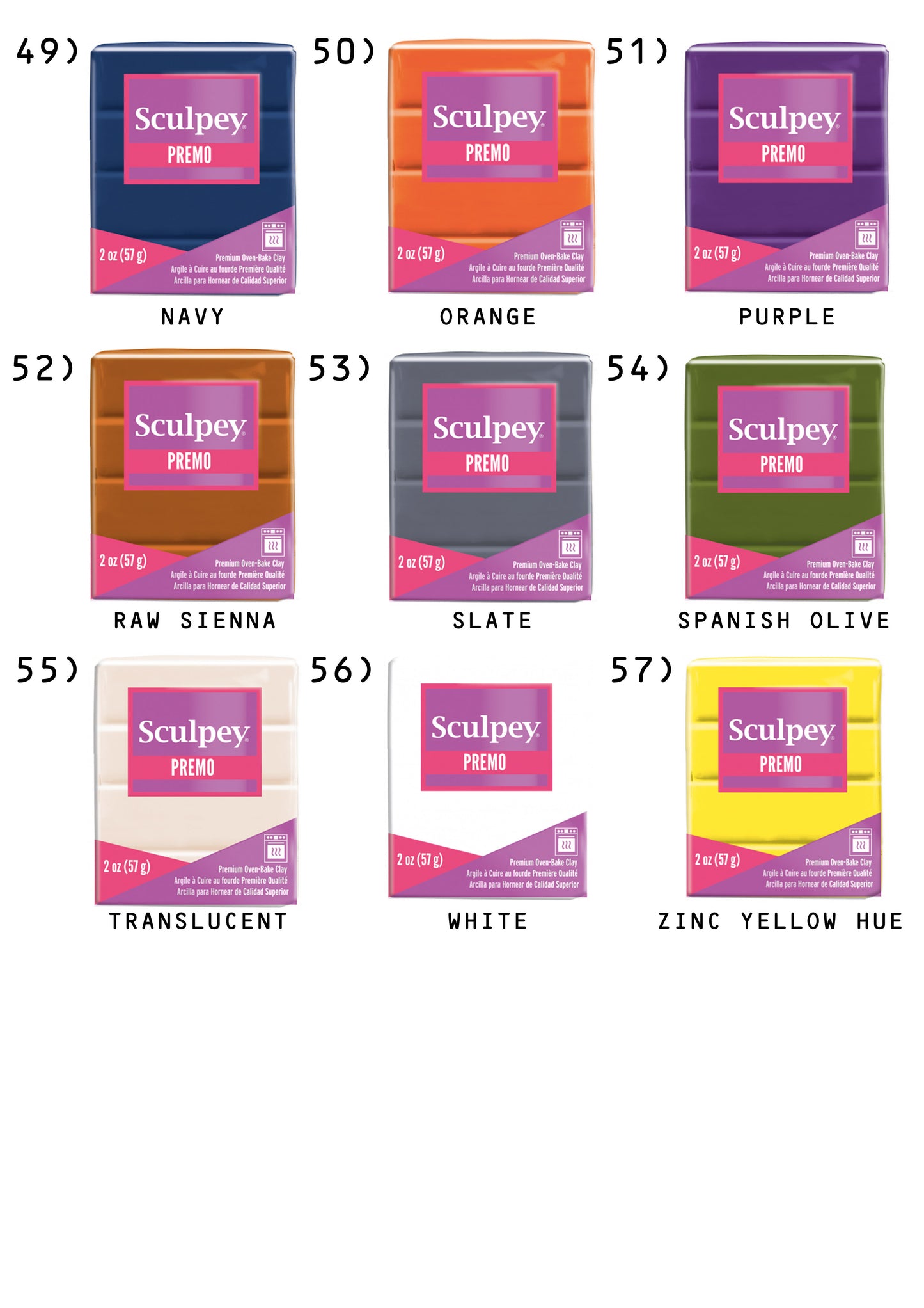 Sculpey Polymer Clay - Premo 2oz