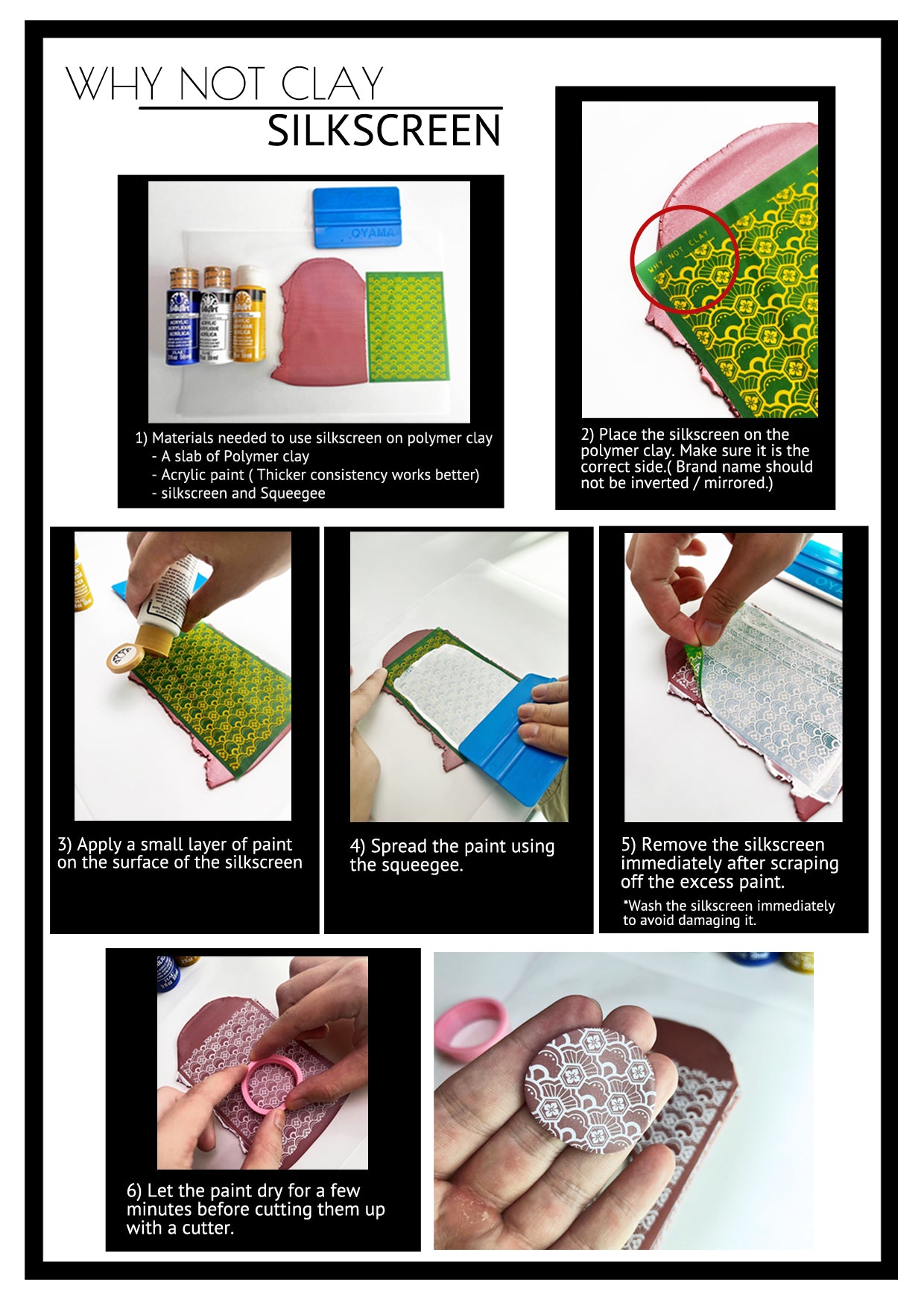 Silkscreen Stencil - WNC 08 ( For Polymer Clay)