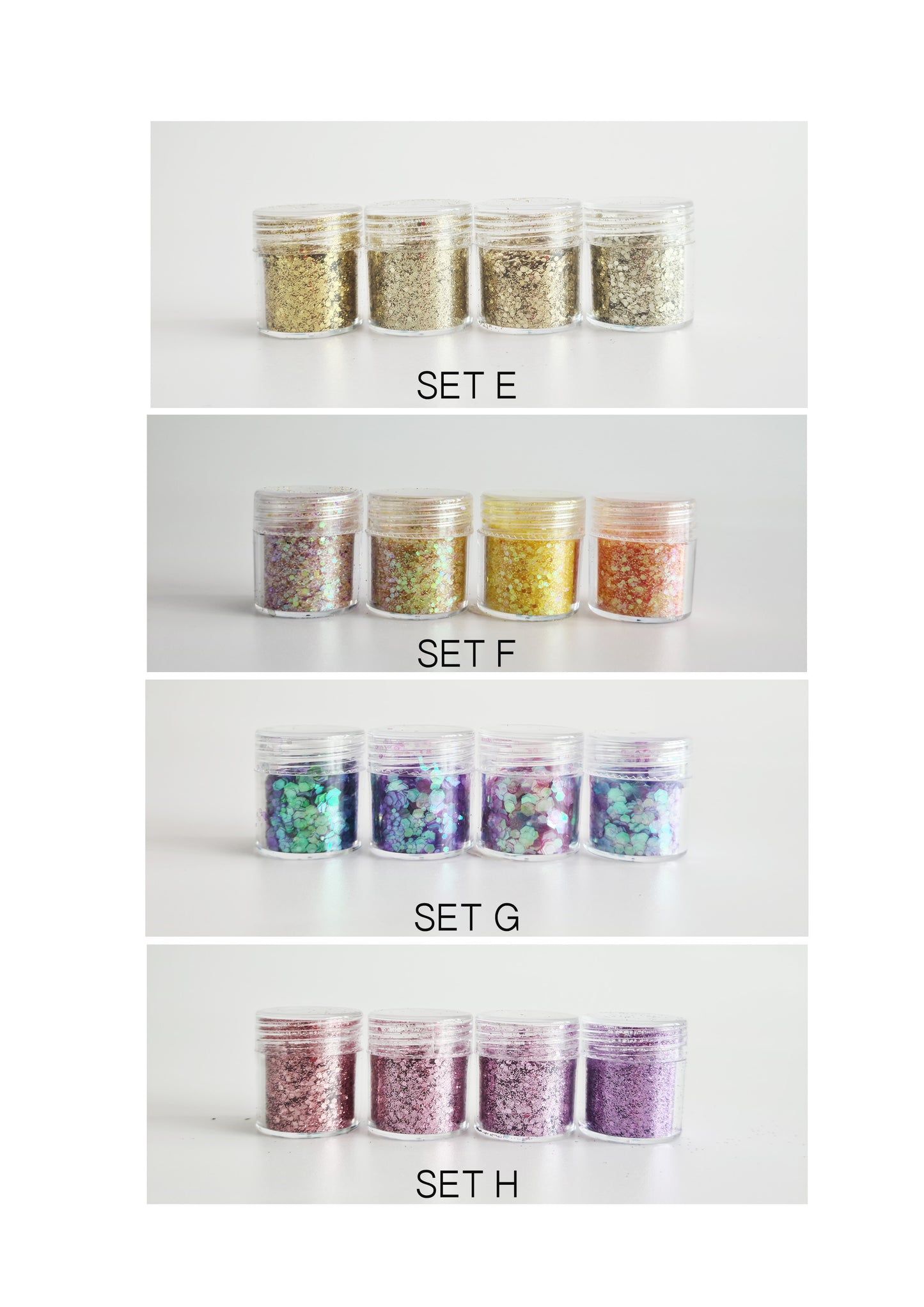 GLITTER SET - SET E - H